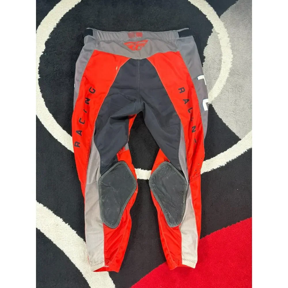 FLY Racing Pants Mens 38x29 Red Gray Kinetic Core Motorcross Padded Riding